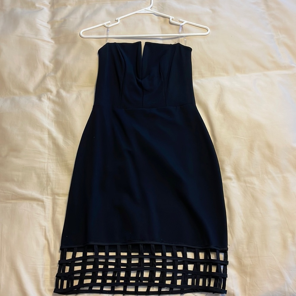 Black strapless dress